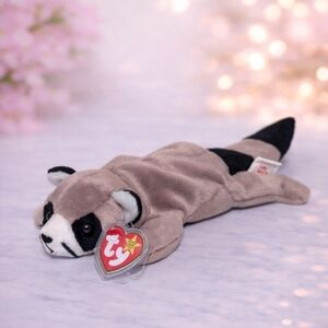 Ringo Ty Plush Raccoon with Black and White Details